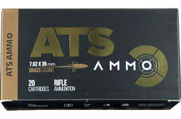 Image of ATS Ammunition X-Force 7.62x39mm 124 Grain FMJ Brass Cased Centerfire Rifle Ammo, 20 Rounds, ATS76239b