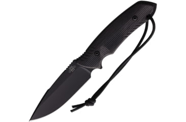 Image of Attleboro Knives The Attleboro Fixed Blade Knife, 9.75in Overall, 4.5in, S35VN, Black Cerakote Plain Drop Point Blade, Black Canvas Micarta Handle, Boltaron Sheath, AK-10121