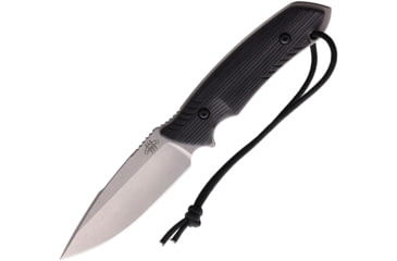 Image of Attleboro Knives The Attleboro Fixed Blade Knife, 9.75in Overall, 4.5in, S35VN, Stonewash Plain Drop Point Blade, Black Canvas Micarta Handle, Boltaron Sheath, AK-10124