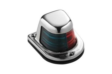 Image of Attwood Marine 1-Mile Deck Mount, Bi-Color Red/Green Combo Sidelight, 12V, Stainless Steel Housing, 66318-7