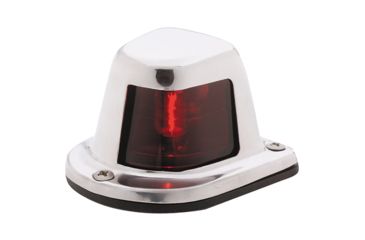 Image of Attwood Marine 1-Mile Deck Mount, Red Sidelight - 12V - Stainless Steel Housing 43858