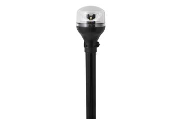 Image of Attwood Marine LightArmor All-Around Light, 12in Black Pole, Black Horizontal Composite Base w/Adapter, 5558-P12A7