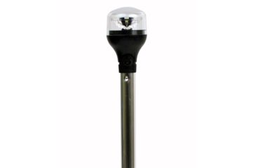 Image of Attwood Marine LightArmor All-Around Light, 20in Aluminum Pole, Black Vertical Composite Base w/Adapter, 5551-PA20-7
