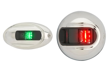Image of Attwood Marine LightArmor Vertical Surface Mount Navigation Light, Silver/Green, Silver/Red