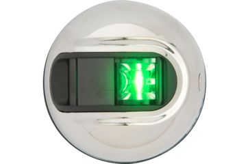 Image of Attwood Marine LightArmor Vertical Surface Mount Navigation Light, Starboard, Stainless Steel, 2NM, Green, NV3012SSG-7