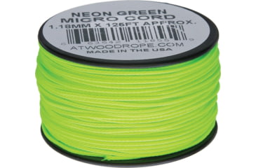 Image of Atwood Micro Cord 125ft, 1.18mm Diameter, Nylon Construction, Neon Green, MS18 - NEON GREEN