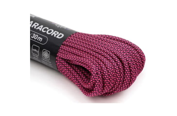 Image of Atwood Diamond Parachute Cord, 100ft, Black/Hot Pink, C550 DIAMOND BLK W/ HOT PINK