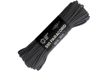Image of Atwood Diamond Parachute Cord, 100ft, Black/Gray, C550 DIAMOND BLK W/ GREY