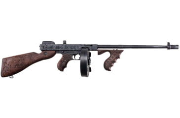 Image of Auto Ordnance 1927A1 Carbine Roaring 20'S Edition Semi-Auto Rifle, 45 ACP, 18in Barrel, 1-16, Walnut Battleworn Stock, Midnight Blue/Satin Aluminum Cerakote, 50RD Drum And 20RD Stick Mag, T150DC7-FRRMPG