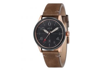 Image of AVI-8 Flyboy Watch  Japanese Quartz 3 Hands with Date, Black/Brown AV-4028-0C