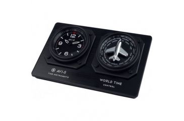 Image of AVI-8 GMT Clock, Black, AV-Clock-01