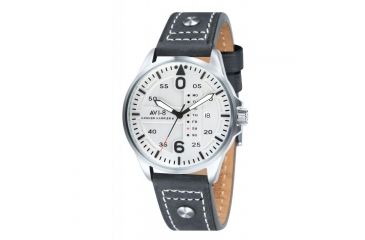 Image of AVI-8 Hawker Harrier II Watch Quartz Japan 3 Hands with Day and Date, Silver White/Black AV-4003-01