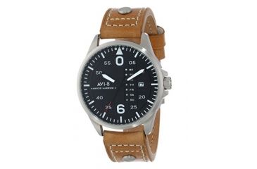 Image of AVI-8 Hawker Harrier II Watch Quartz Japan 3 Hands with Day and Date, Black/Tan, AV-4003-0B