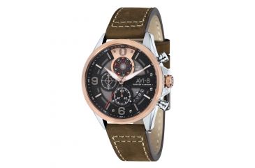 Image of AVI-8 Hawker Harrier II Watch Quartz Japan Chronograph with Date, Black/Dark Brown AV-4051-01