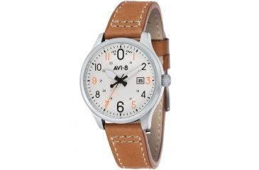 Image of AVI-8 Hawker Hurricane Watch Japan Quartz 3 Hands with Date, White/Tan, AV-4053-01