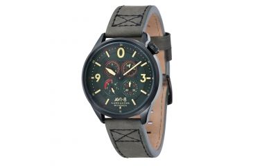 Image of AVI-8 Lancaster Bomber Watch Japan Quartz Multi-Eye with 24 Hours and Day Date, Green/Green AV-4050-04