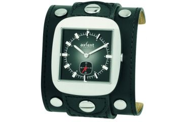 Image of Axcent Rocker Watch, Broad Black Strap, Black Dial, White Hands X10001-237