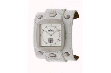 Image of Axcent Rocker Watch, White Strap, Silver Dial, White Hands X10001-631