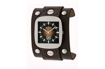 Image of Axcent Rocker Watch, Dark Brown Strap, Dark Brown Dial, Silver Hands X10001-736