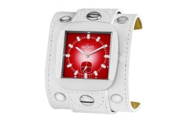 Image of Axcent Rocker Watch, White Strap, Red Dial, Silver Hands X10001-831
