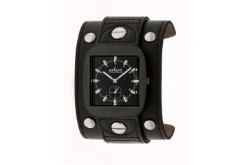 Image of Axcent Rocker Watch, Black Strap, Black Dial, Silver Hands X1000b-237