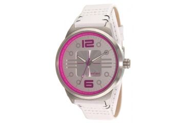 Image of Axcent Splash Watch, White Strap, Silver Face, Pink Numerals X26001-661