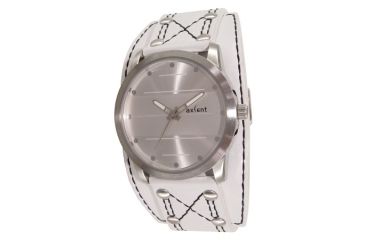Image of Axcent Spike Round Watch, White Strap, Silver Face, Silver Hands X34001-641