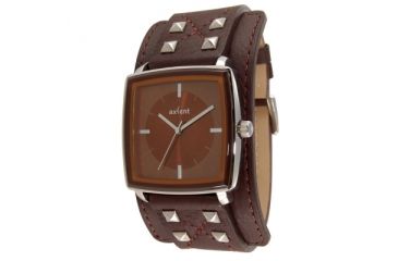 Image of Axcent Spike Square Watch, Dark Brown Strap, Copper Face, Silver Hands X36001-736