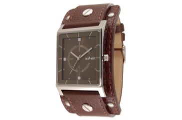 Image of Axcent Expander Watch, Dark Brown Strap, Olive Face, Silver Hands X38001-466