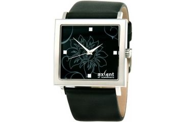 Image of Axcent Dream Square Watch, Black Strap, Black Face, Silver Hands X40604-247
