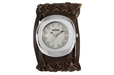 Image of Axcent Punkd Watch, Dark Brown Strap, Silver Face, Silver Hands X47171-646