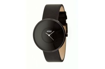 Image of Axcent Hope Round Watch, Black Leather Strap, Black Face, White Hands X5038b-257