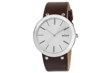 Image of Axcent Slick Watch, Brown Strap, Silver Face, Silver Hands X58001-636