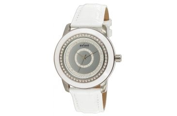 Image of Axcent Sparkle Watch, White Strap, Silver Face, Gray Hands X59953-131