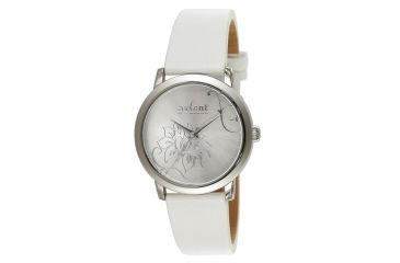 Image of Axcent Dream Round Watch, White Strap, Silver Face, Silver Hands X64352-151
