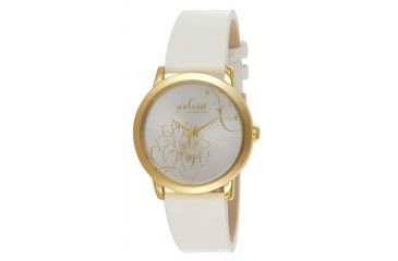 Image of Axcent Dream Round Watch, White Strap, Silver Face, Gold Hands X6435g-151