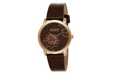 Image of Axcent Dream Round Watch, Brown Strap, Brown Face, Rose Gold Hands X6435r-756