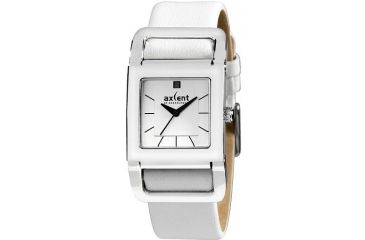 Image of Axcent Hinge Watch, White Strap, Silver Face, Black Hands X80172-631