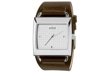 Image of Axcent Loud Watch, Brown Strap, Silver Face, Silver Hands X80202-646