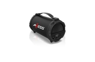 Image of AXESS Bluetooth Hi-Fi Cylinder Loud Speaker w/ 4 Inch Sub, Vibrating Disk, SD Card, USB, AUX Inputs, Black SPBT1037BK