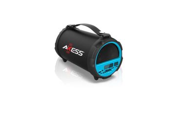 Image of AXESS Bluetooth Hi-Fi Cylinder Loud Speaker w/ 4 Inch Sub, Vibrating Disk, SD Card, USB, AUX Inputs, Blue SPBT1037BL