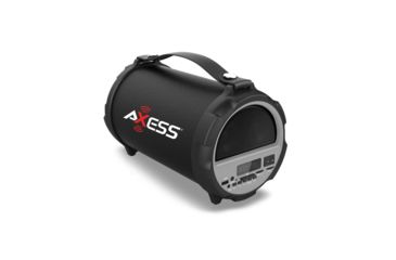 Image of AXESS Bluetooth Hi-Fi Cylinder Loud Speaker w/ 4 Inch Sub, Vibrating Disk, SD Card, USB, AUX Inputs, Gray SPBT1037GY