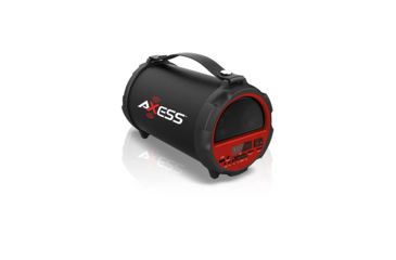 Image of AXESS Bluetooth Hi-Fi Cylinder Loud Speaker w/ 4 Inch Sub, Vibrating Disk, SD Card, USB, AUX Inputs, Red SPBT1037RD