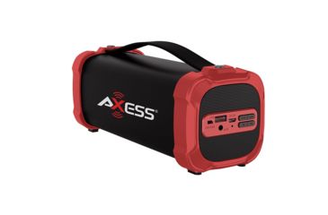 Image of AXESS Indoor/Outdoor Bluetooth Media Speaker w/ 3.5mm Line-In Jack, Rechargeable Battery and Subwoofer, Red SPBT1073RD