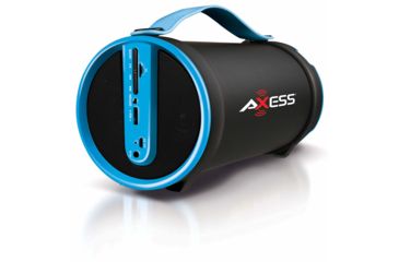 Image of AXESS Portable Bluetooth Indoor/Outdoor 2.1 Hi-Fi Cylinder Loud Speaker w/ Built-In 4in Sub and FM Radio, SD Card, USB, AUX Inputs, Blue, SPBT1033BL