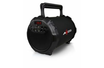 Image of AXESS Portable Bluetooth Indoor/Outdoor 2.1 Hi-Fi Loud Speaker/Sing Along w/ Built-In 6in Sub, FM Radio, SD Card, USB, AUX, 6.5mm IN, Black, SPBT1034BK