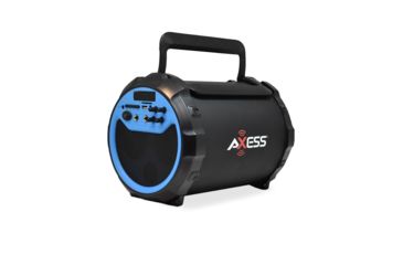 Image of AXESS Portable Bluetooth Indoor/Outdoor 2.1 Hi-Fi Loud Speaker/Sing Along w/ Built-In 6in Sub, FM Radio, SD Card, USB, AUX, 6.5mm IN, Blue, SPBT1034BL