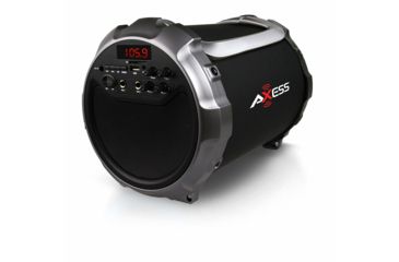 Image of AXESS Portable Bluetooth Indoor/Outdoor 2.1 Hi-Fi Loud Speaker/Sing Along w/ Built-In 6in Sub, FM Radio, SD Card, USB, AUX, 6.5mm IN, Grey, SPBT1034GY