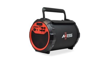 Image of AXESS Portable Bluetooth Indoor/Outdoor 2.1 Hi-Fi Loud Speaker/Sing Along w/ Built-In 6in Sub, FM Radio, SD Card, USB, AUX, 6.5mm IN, Red, SPBT1034RD