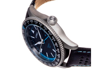Image of Axwell Leather-Band Watch w/Date, Black/Blue, AXWAW102-4, Black/Blue, One Size, AXWAW102-4